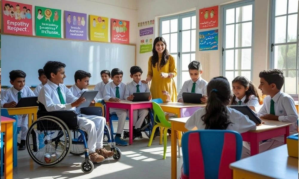 Inclusive classroom with diverse learners in Pakistan