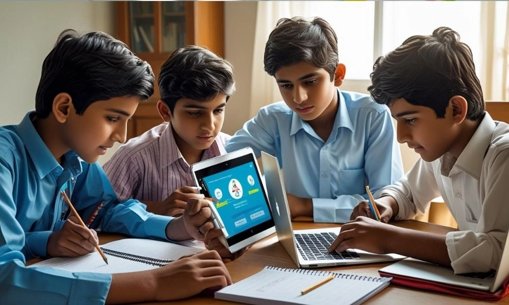 Students attending online classes remotely