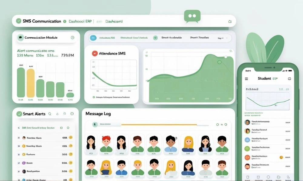 SMS-based school ERP dashboard for smart alerts