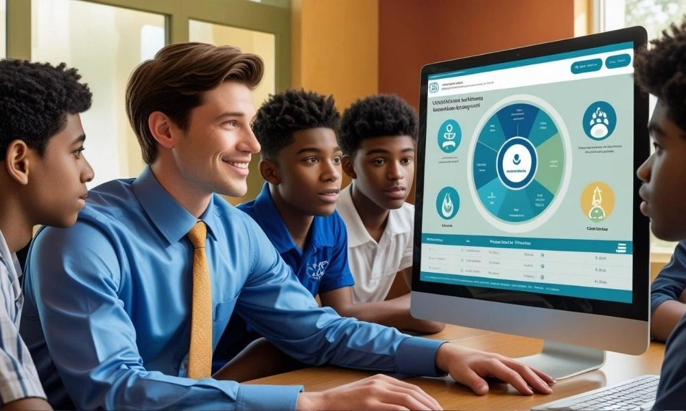 Digital student wellbeing dashboard used in school.