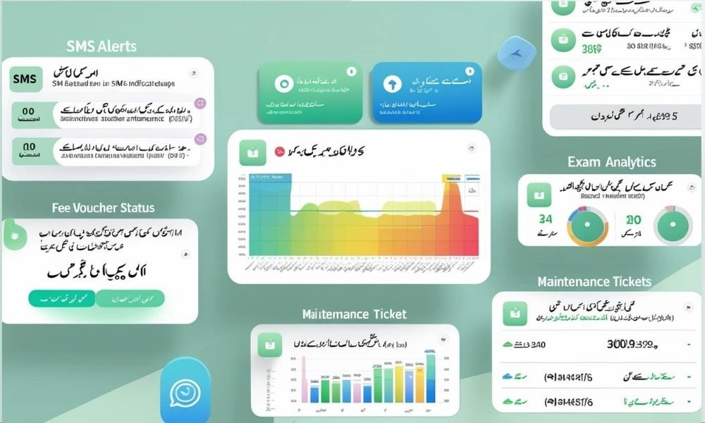 TaleemPro.pk SIS dashboard with SMS and infrastructure modules