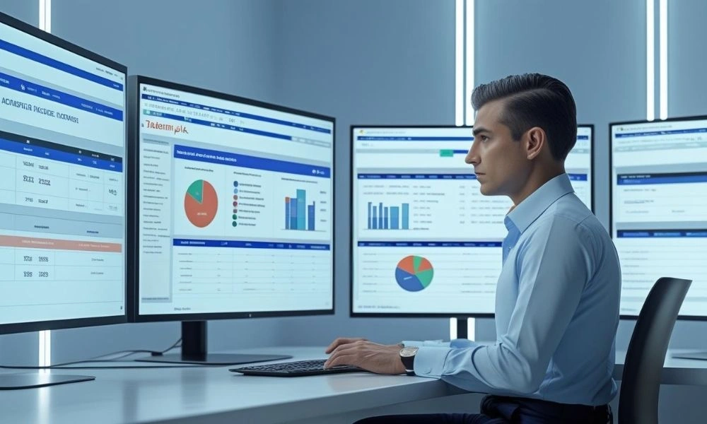 Admin managing school records with TaleemPro.pk